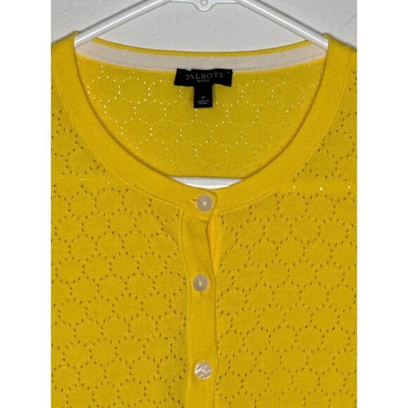 Talbots yellow cardigan size p twee - Picture 5 of 9